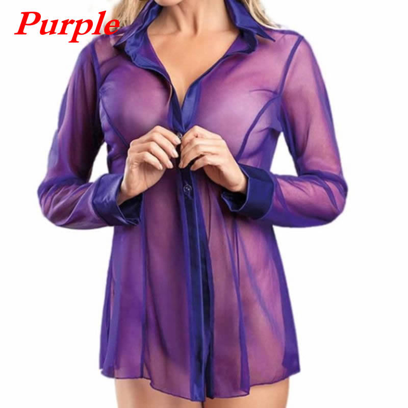 Ladies Flirting See-Through Mesh Pajamas