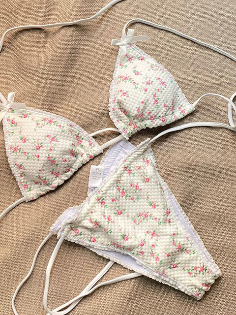 Women Floral Swimsuit Summer Bikini Set