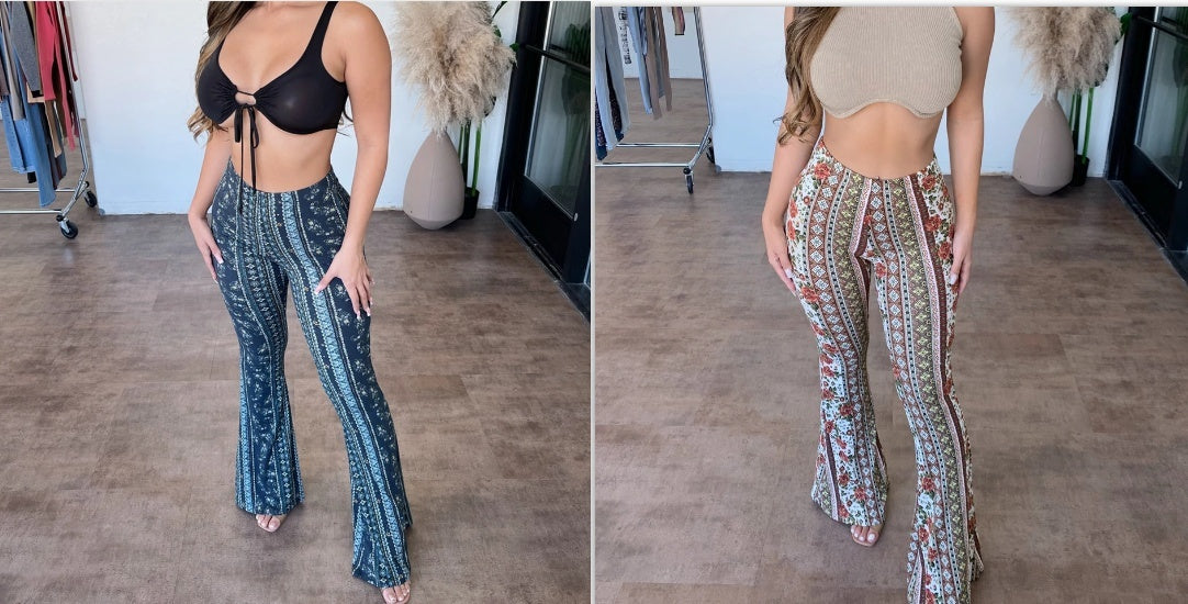 High Elastic Print Tight Pants