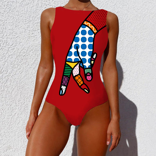 Vintage-Print One-Piece Swimsuit