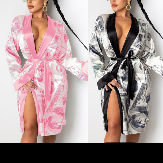 Long-Sleeve Midi Bandage Dress