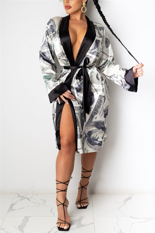 Long-Sleeve Midi Bandage Dress