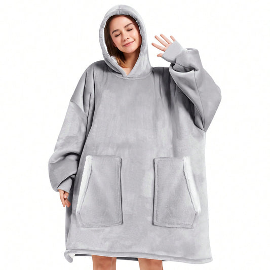 Women's oversized hooded sherpa blanket hoodie