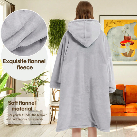 Women's oversized hooded sherpa blanket hoodie