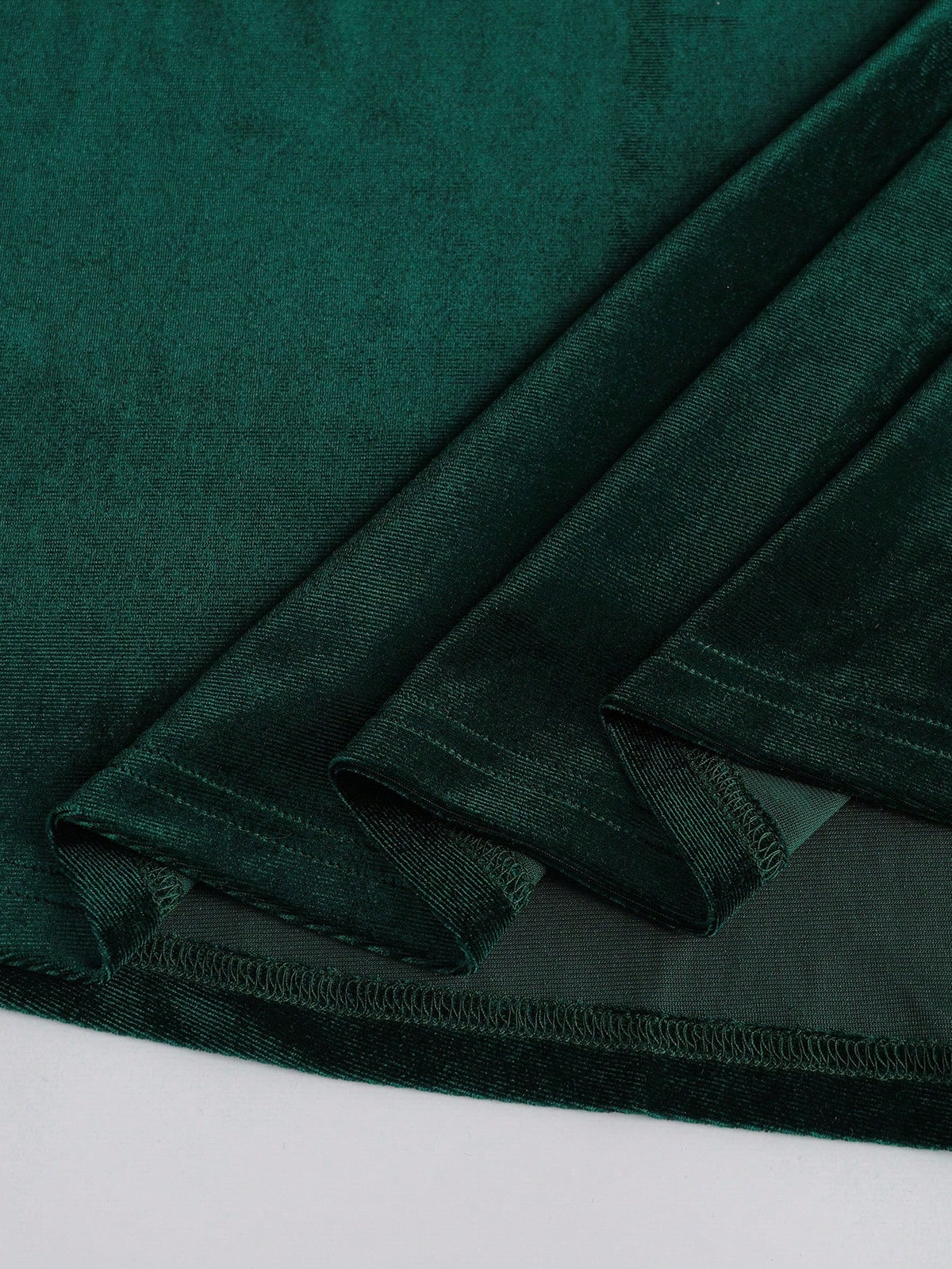 Women's dark green velvet rhinestone midi dress