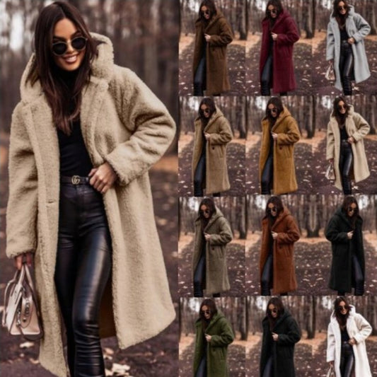 Plush Faux Fleece Long Coat