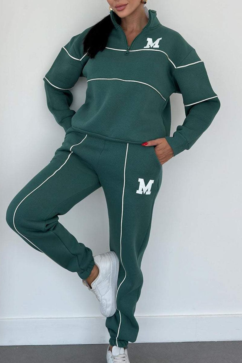 Pullover Sweatsuit Set with Pockets