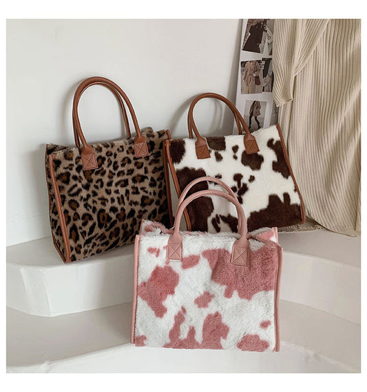 Western Plush Handbag - Korean Style