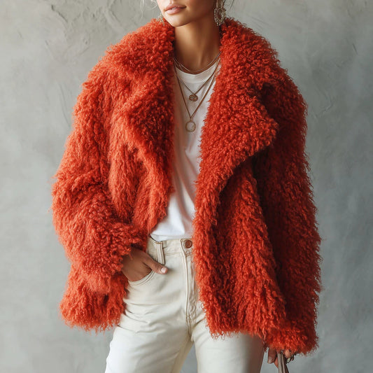 Women Teddy Fleece Jacket - Loose Fit