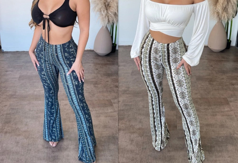 High Elastic Print Tight Pants