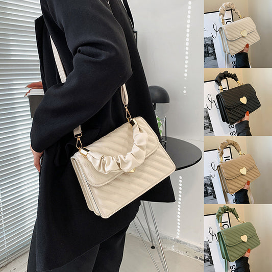 Chain Shoulder Bag with Heart Hardware