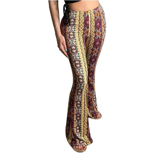 High Elastic Print Tight Pants